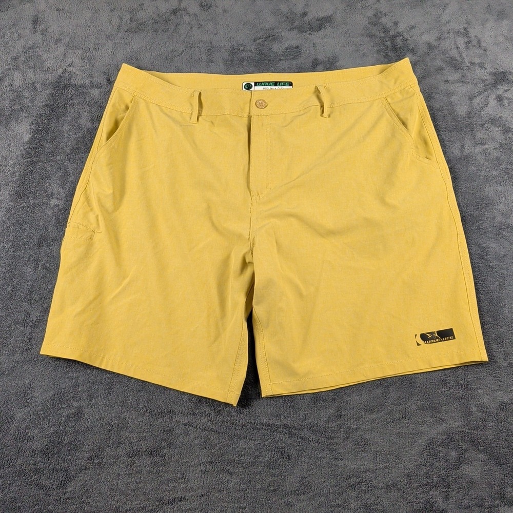 Wave Life Americana H2O Active Hybrid Short Color Yellow Swim Shorts Size Men 44